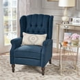 thumbnail image 2 of Noble House Bishop Standard Fabric Wingback Recliner, Blue, 2 of 8