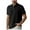 Black, variant on hoksml Man Waffle Polos Solid Color Collared Button Stretchy Short Sleeve Casual Loose Turndown Collar Blouse T Shirt Summer Comfortable Breathable Top Elastic Cuffs 2025 on Clearance