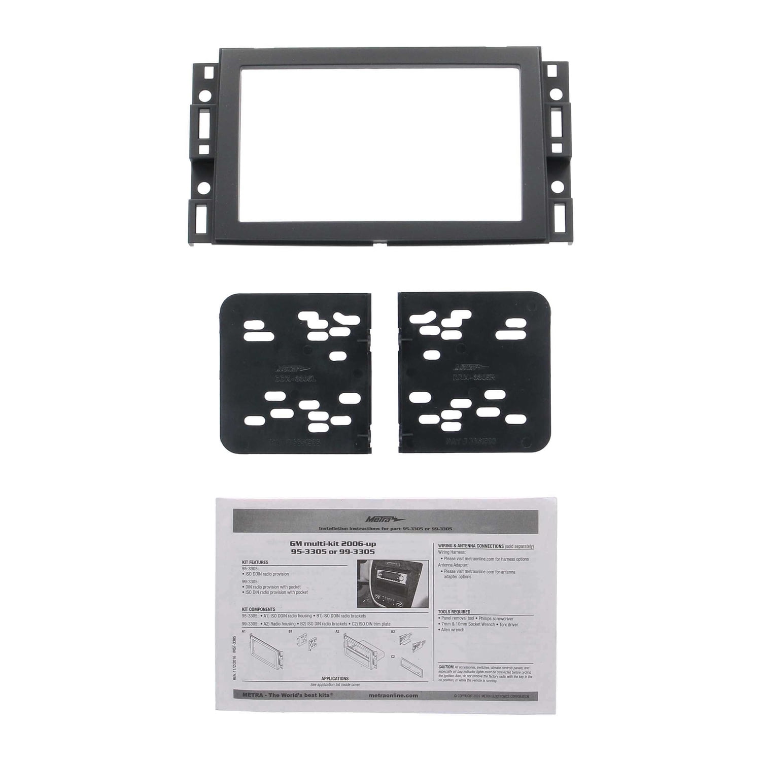 Metra 95-3305 Double-DIN Aftermarket Radio Installation Kit Fits Select GM 2006 through 2023 Vehicles,