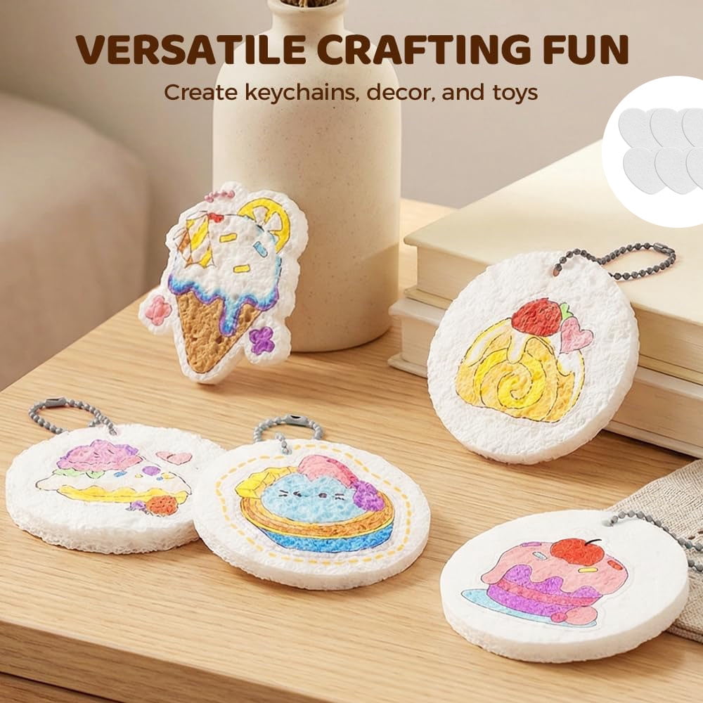 Magic Foam Texture Painting Kit, Magic 3D Foam Texture Paper Painting Kit Effect Texture Painting Set, Set for Young Artists, Magic Puffy Paint Kit, for Birthday Holiday (Circle)