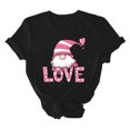 thumbnail image 6 of mihongmao Womens Plus Valentine Tops Women Casual Round Neck Short-sleeved Christmas Tree Printed T-shirt Black M, 6 of 6