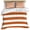 Orange, variant on 3 Piece Red Stripes Duvet Cover Set Full Size, Microfiber Comforter/Quilt Cover with Corner Ties and 2 Pillowcases, Simple Red White Texture All Season Soft Bedding with Zipper Closure