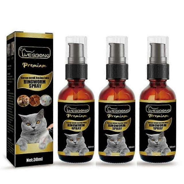 30ML Cat Ringworm Spray Skin Disease Itching Mite Relieve Ringworm Treatment Medicine Reduce Local Inflammation Cat Supplies
