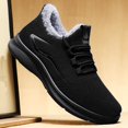 thumbnail image 6 of Domuza Fleece-lined Bowling Shoes for Men Orthopedic Shoes with Arch Support Slip On Wide Width Sneakers Non-Slip Sole Athletic Sneakers Black 7.5 (EU-40), 6 of 6