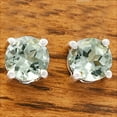 thumbnail image 2 of Prasiolite (Green Amethyst) Stud 925 Sterling Silver Earrings Jewelry DGE1072_A E-1017, 2 of 6