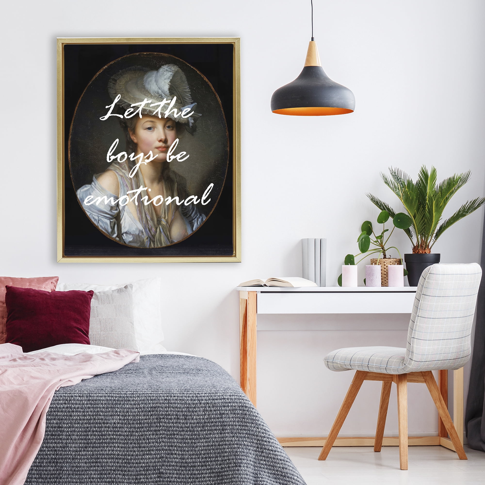 Stupell Industries Let The Boys Be Emotional Gold Framed Floater Canvas Wall Art, design by Tina LeCour