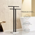 thumbnail image 5 of Free Standing Towel Racks Matte Black 2-Tier Towel Holder for Bathroom Floor Stand with Heavy Marble Base Thicken Steady Design Stainless Steel, 5 of 14