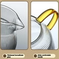thumbnail image 6 of Ribbed Glass Pitchers, Glass Ribbed Pitcher with Lid, Liter Classic Vertical Stripes Heat Glass Jug with Handle, Glass Water Carafe with Spout, Beverage Container(1pc,1.2L), 6 of 8