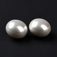 thumbnail image 3 of 100pcs Plastic Beads Imitation Shell & Pearl Half Drilled Abacus White 15.5x12mm Hole: 1.4mm, 3 of 4