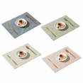 thumbnail image 1 of Place sets (4-Set), slide washable table sets, PVC Tint-resistant heat-resistant seating cakes, dirt-repellent and washable, space mats for kitchen dining table, silver, 1 of 5