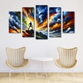 thumbnail image 2 of Cuadro decorativo para sala Cuadros Abigail Abstracto Hombre VS Dios elegante moderno minimalista Set de 5 piezas, 2 of 5