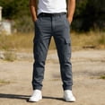 thumbnail image 5 of Men's Hiking Pants Cargo Lightweight Quick Dry Golf Pants with Snap Pockets Water Resistant Big and Tall Size S-3XL Gray, 5 of 8