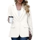 thumbnail image 1 of Blazer informal de negocios para mujer, chaqueta de trabajo de manga larga con abertura frontal y hombreras, moda de otoño 2024, 1 of 8