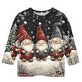 thumbnail image 4 of BaoFuBaoMei Boys Girls Long Sleeve Tops Christmas Santa Claus Pullover Shirt Slim Crew Neck Fall Clothes for Christmas Dinner Vacation Holiday, 4 of 4