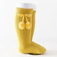 thumbnail image 2 of Chaussettes Enfants Boules Mignonnes Bas Genoux Mi-Mollet Jaune 2-4 Ans, 2 of 4