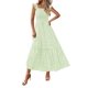 thumbnail image 1 of Vestido de verano PRETTYGARDEN a cuadros con cuello cuadrado y volantes, 1 of 9