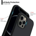 thumbnail image 4 of Compatible with iPhone 12 PRO MAX Case 6.7", Slim Liquid Silicone 3 Layers Full Covered Soft Gel Rubber Phone Case Protective Cover with Microfiber Lining 6.7 inch-Black, 4 of 11