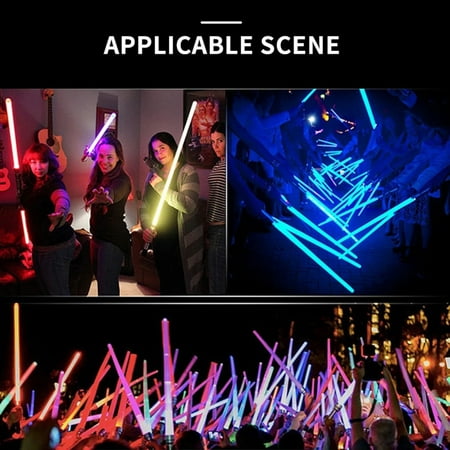 

verlacod 2pcs 19.6 LED Lightsaber with Connector 2-In-1 Retractable Glow Sword Light with 6 Music Modes & 7 Color Changing Saber Toy for Kids Gift (with Light & Sound)