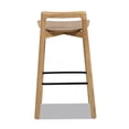 thumbnail image 5 of Modern Minimalist Natural Blonde Ash Wood Counter Stool with Iron Footrest, 5 of 8