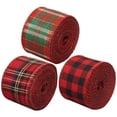 thumbnail image 1 of 3 rollos de cinta a cuadros a cuadros, 6 m cada rollo, cinta de poliéster con borde tejido a cuadros para manualidades, envoltura de regalos, 1 of 7