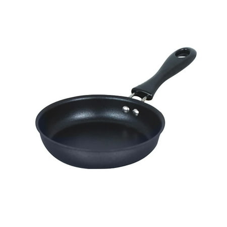 

iaksohdu 12cm Mini Round Flat Bottom Steak Egg Breakfast Frying Pan Non-stick Saucepan
