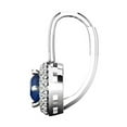 thumbnail image 3 of 1.25 Carat (ctw) 14K White Gold Round Blue Sapphire & White Diamond Ladies Halo Style Dangling Drop Earrings 1 1/4 CT, 3 of 4