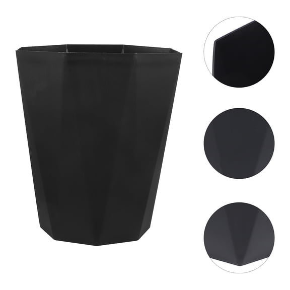 Black Plastic Trash Can for Home Use and Easy to Clean Perfect for Bathroom Bedroom or