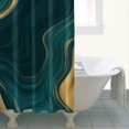 thumbnail image 4 of Teal Gold Marble Pattern Shower Curtain 36"x72" ,Bathroom Decorative Shower Curtains Set with 12 Hooks,Modern Waterproof Washable Shower Curtain, 4 of 6