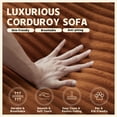 thumbnail image 6 of Kosynda 71"W Oversized Chaise Lounge Chair Indoor with Cup Holders, Side Bags and Upholstered Corduroy for Living Room, No Assembly Required, Orange, 6 of 9