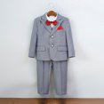 thumbnail image 4 of Boy's Formal Suit 6 Piece Set Slim Fit Kids Tuxedo Suits for Wedding Teen Toddler Boy Dress Suit Outfit Gray 6-12 Months, 4 of 7