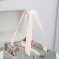 thumbnail image 6 of DLIU Thick Fabric Floral Tote Lunch Bag, Green flowers, Work Carrying Bag, Hand Bag, 6 of 9