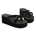 thumbnail image 2 of Summer Beach Wedge Flops Women Sandals Flops Slippers Size 41 (Black), 2 of 6