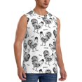 thumbnail image 3 of Salouo Retro Rooster Pattern Men's Sleeveless T Shirts,Men's Regular-Fit Tank Top Sports Shirt for Men Sleeveless Tank Shirt -Medium, 3 of 6