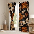 thumbnail image 3 of Homewish Rustic Flower Floral Black Out Curtains,Country Plant Curtains Pack of 2 (42x63 Each),Brown Orange Black Bedroom Curtains For Teens,Luxury Bedroom Decor, 3 of 6