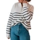 thumbnail image 3 of Suéter de mujer de otoño e invierno, jersey de rayas con cremallera de punto de manga larga de moda europea y americana para mujer, 3 of 5