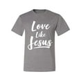 thumbnail image 2 of Wild Bobby Love Like Jesus Inspirational/Christian Men Graphic Tee, Heather Grey, 5X-Large, 2 of 5