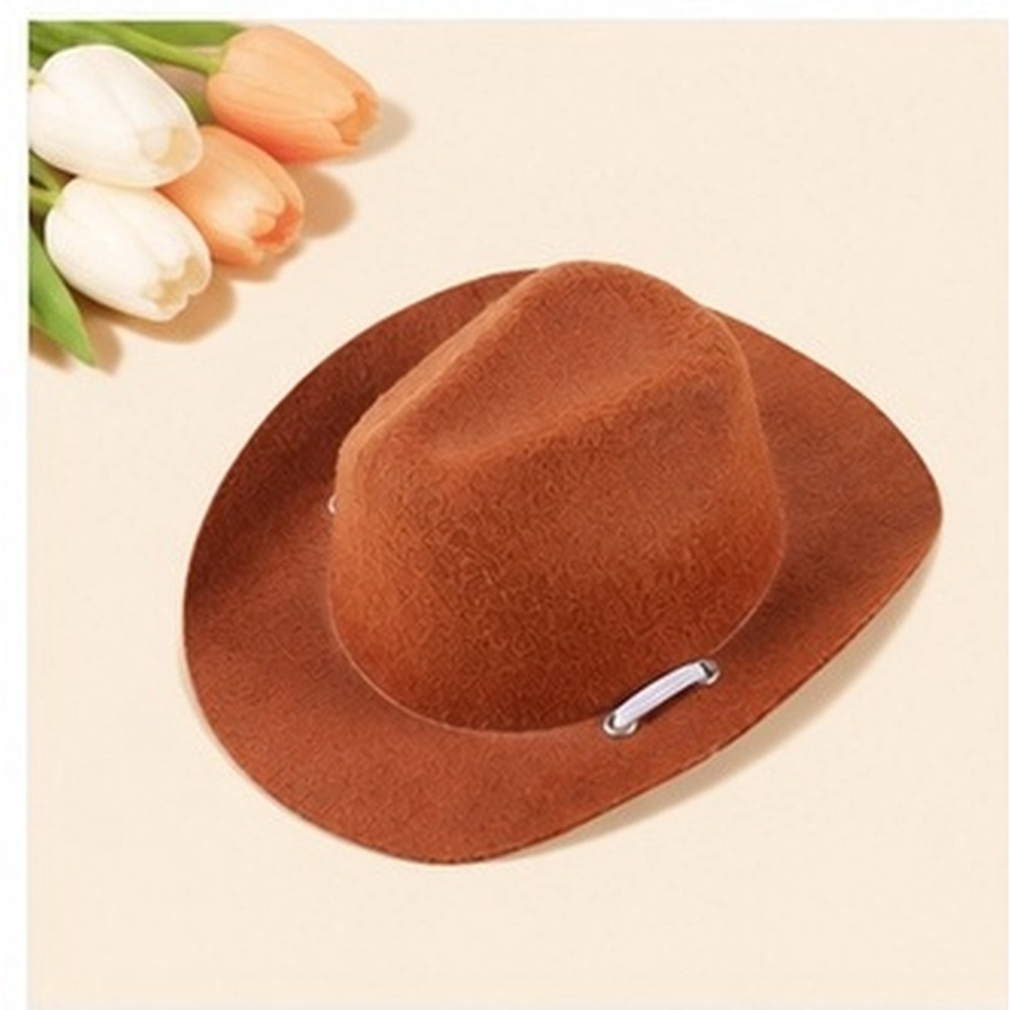 PTOOTP 1PC Small Dog Hats Polyester Chocolate Simple Fashion Design for Photoshoots