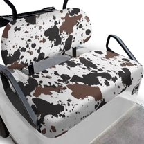 FUIALDOLG Cow Print Golf Cart Seat Covers for Club Car Precedent Ordinary Seats, Animal Print Breathable Front and Back Seat Cushion Cover for Golf Cart, Easy to Install