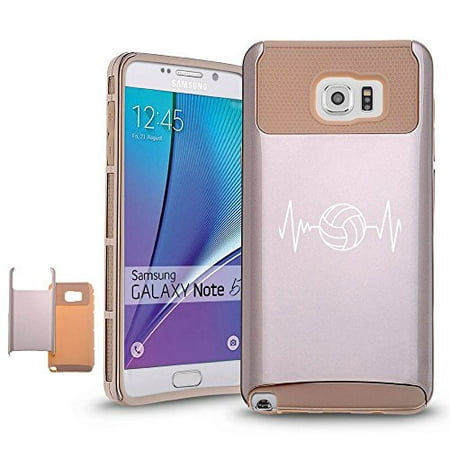 Samsung Galaxy Note 5 Shockproof Impact Hard Case Cover Heart Beats Volleyball