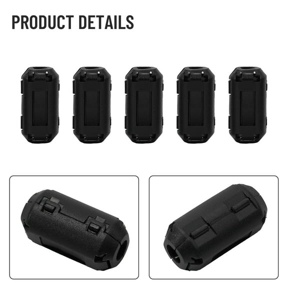 5Pcs Ferrite Core Noise Suppression 3.5/5/7/9/13Mm Toroidal Core Ferrite Bead Clip Choke Cable Clips Wiring Accessories 13Mm Smile Home