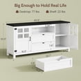 thumbnail image 4 of Vividwood 66" Tall Farmhouse Wood TV Stand for TVs up to 75 Inch, Entertainment Center with Storage, White, 4 of 9