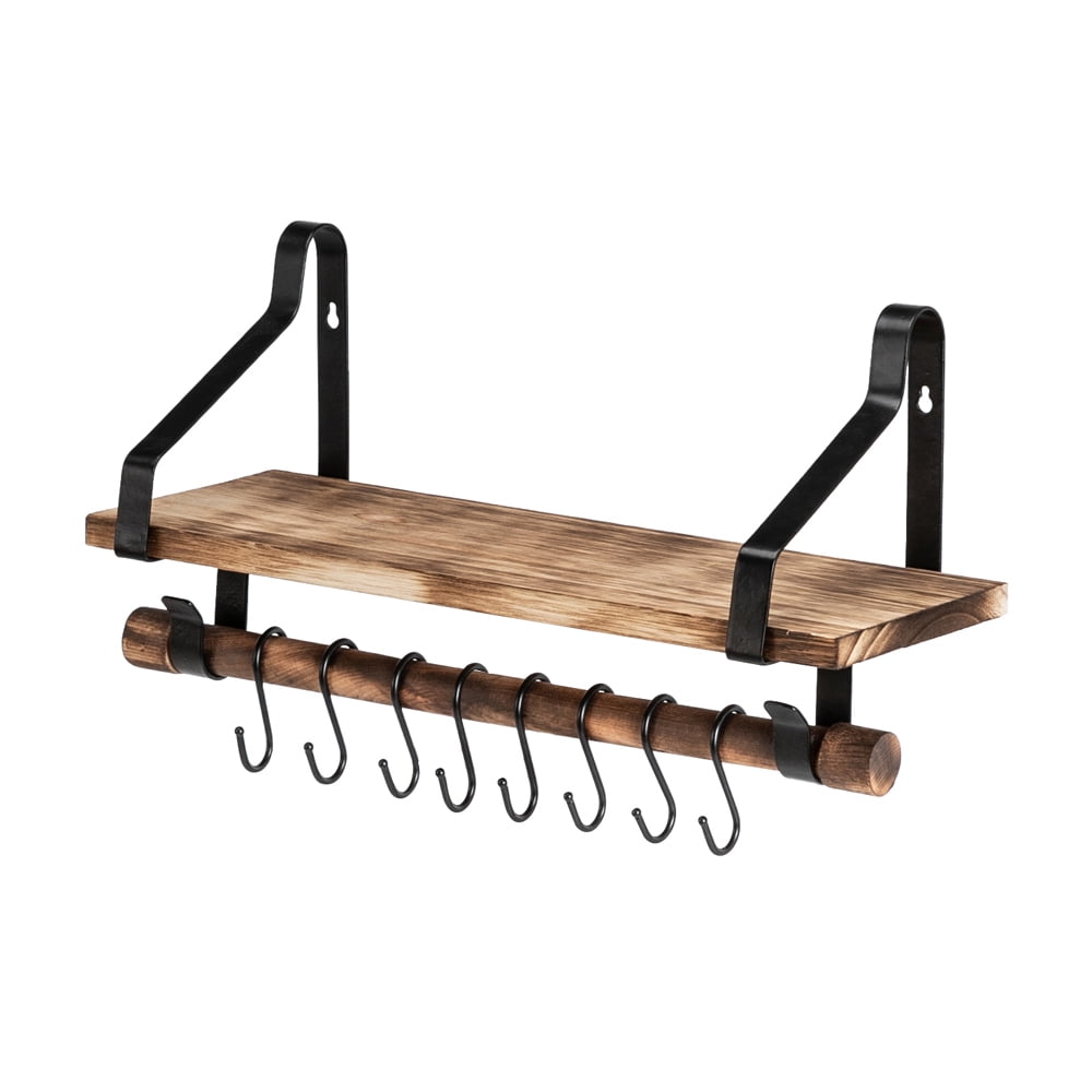 Topcobe Floating Shelves, Industrial Wall Mount Storage Shelf with