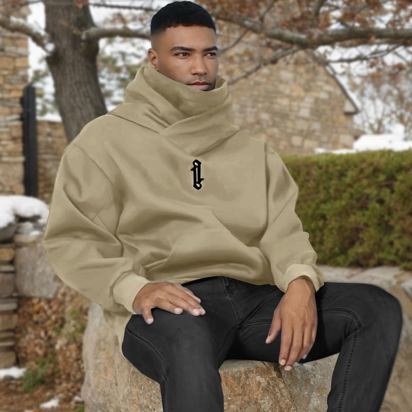 HISITOSA Men's Long Sleeve Fleece Hoodie Lightweight Tech Wear Soft Cotton Pullover Unisex Casual Hooded Sweatshirts