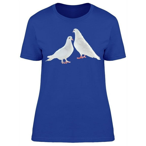 Two White Pigeons T-Shirt Women -Image by Shutterstock, Female 3X-Large