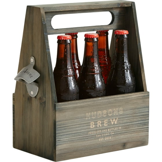Personalized Redenvelope Wooden Beer Holder Brew Com