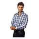 thumbnail image 4 of Camisa Hombre Casual Cuadros Blancos, Azul Marino Moon & Rai, 4 of 7
