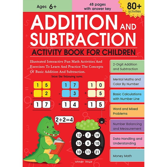 Addition and Subtraction Activity Book: 80  Activities Inside, (Paperback)