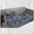 thumbnail image 6 of Floral Soft Flannel Fleece Throw Blanket, Sketch of Chrysanthemums with Buds and Leaves, Cozy Plush for Indoor and Outdoor Use, 50" x 60", Blue Grey Slate Blue, by Ambesonne, 6 of 6