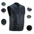 thumbnail image 4 of Renegade Classic - Millen - Mens Motorcycler Biker Riding Leather Vest - Black - Medium, 4 of 7