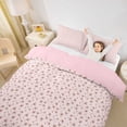 thumbnail image 3 of Erosebridal Pink Floral Twin Bedding for Girls, Chic Flower Duvet Cover Set, Pink Reversible, 2pcs 1 Duvet Cover and 1 Pillowcase, No Comforter, 3 of 6